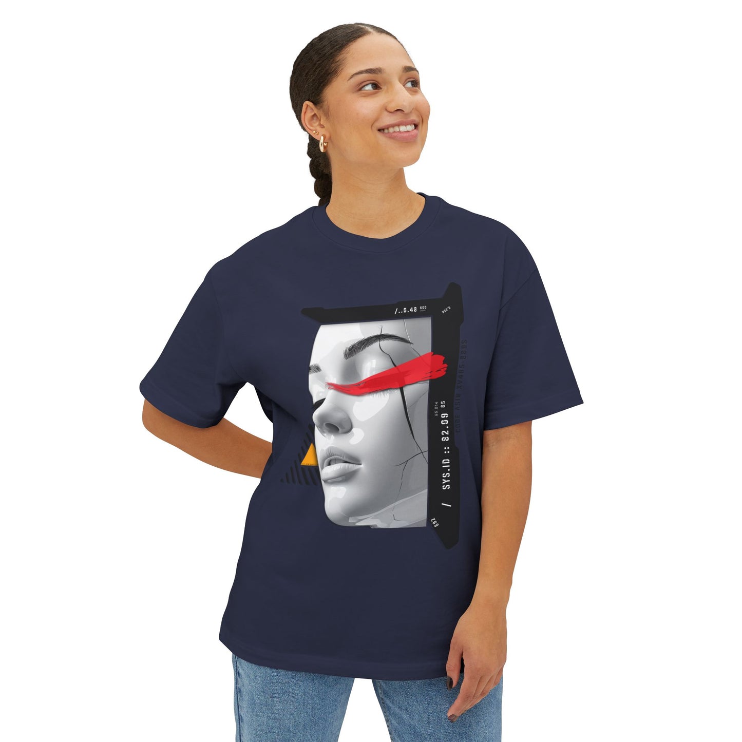 Chic Graphic Oversized Tee - Casual Wear, Streetwear, Art Tee, Gift for Her, Fashionable Comfort Wear