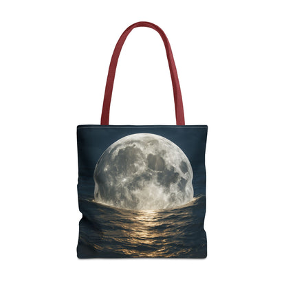 Moonlit Ocean Tote Bag - Night Sky, Beach, Stylish, Eco-Friendly, Great Gift for Friends, Perfect for Travel, Shopping