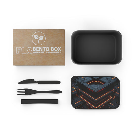Modern Neon Bento Box | Stylish Meal Prep Container, Lunchbox for Work, School, or Picnics, Unique Gift Idea, Reusable Utensils Included