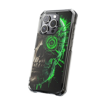 Skull Graphic Phone Case - Magnetic Clear Impact Cases, Skull Design, Unique Phone Protection, Edgy Gift for Tech Lovers
