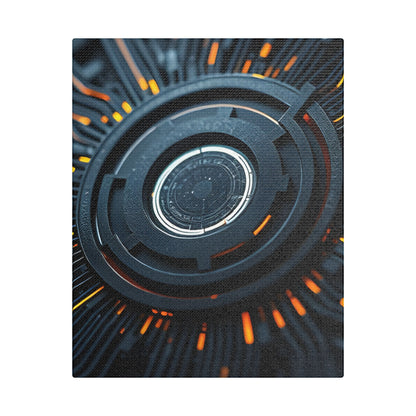 Futuristic Satin Canvas Wall Art, Modern Home Decor, Tech-Inspired Art Print, Unique Gift Idea, Abstract Wall Decoration, Cyberpunk Art