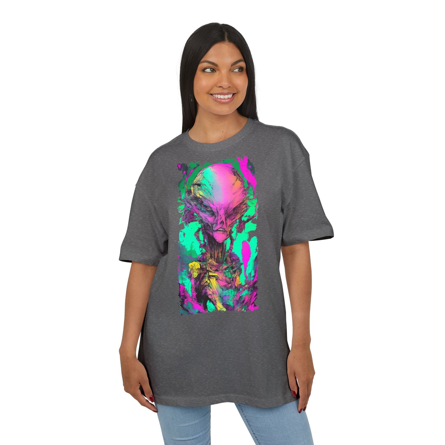 Alien Art Unisex Oversize Tee, Graphic Tee, Casual Style, Streetwear, Unique Gift, Statement Piece