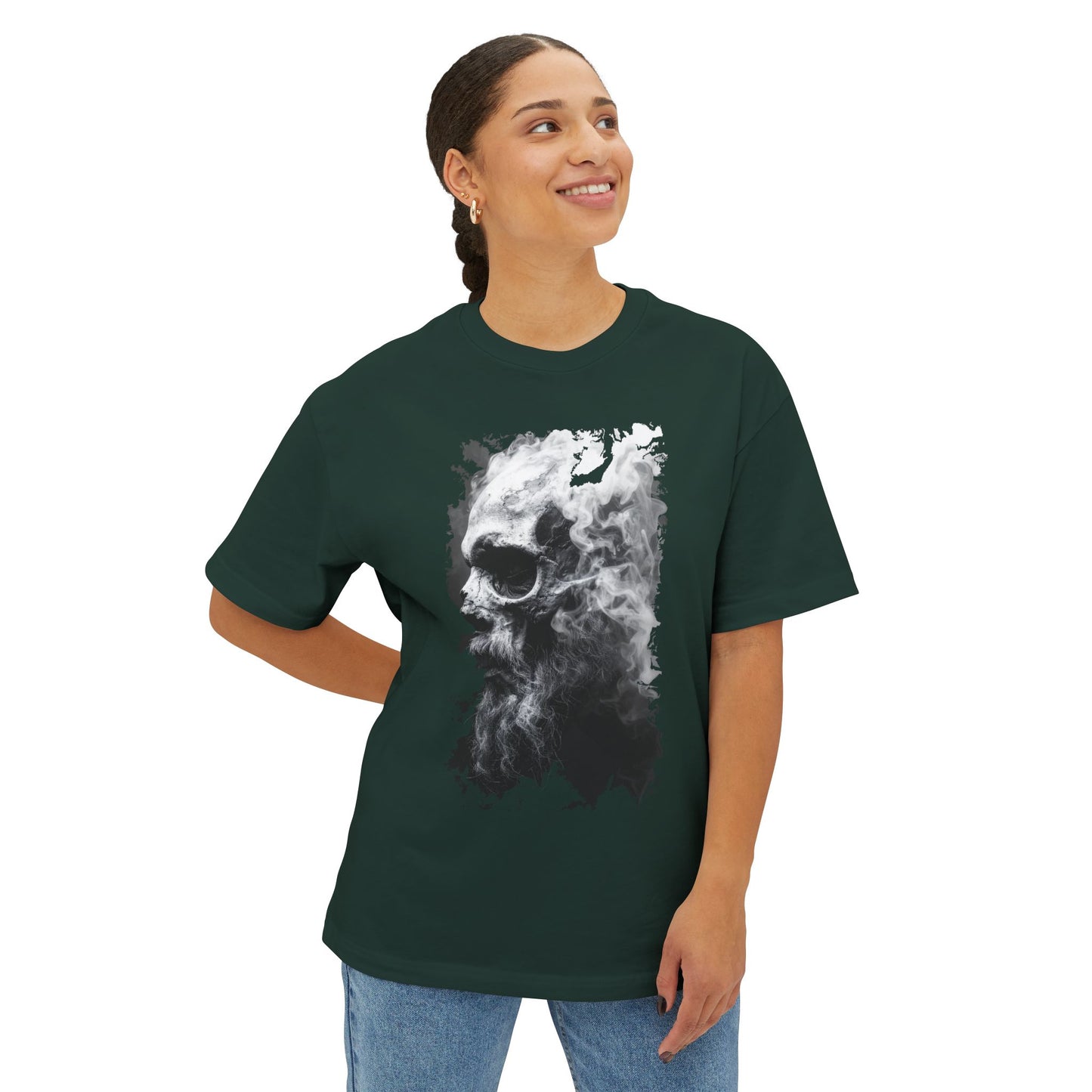 Edgy Oversized Graphic Tee | Casual Streetwear, Unisex T-Shirt, Skull Design, Gifts for Him/Her, Everyday Wear