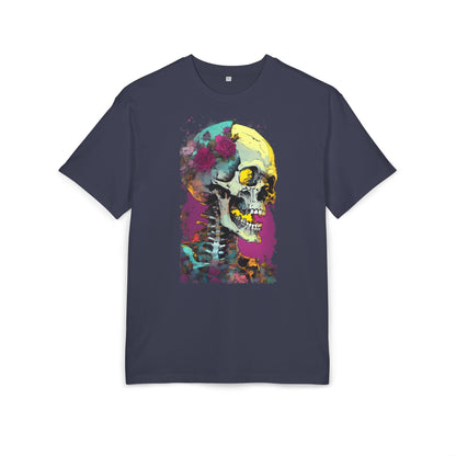 Colorful Skull Oversize Tee, Unisex Graphic Shirt, Edgy Streetwear, Casual Summer Top, Halloween Costume, Gift for Art Lovers