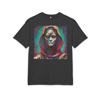 Eerie Oversize Tee, Unisex Graphic Shirt for Horror Lovers, Streetwear, Unique Gift for Halloween, Casual Wear, Art Tee