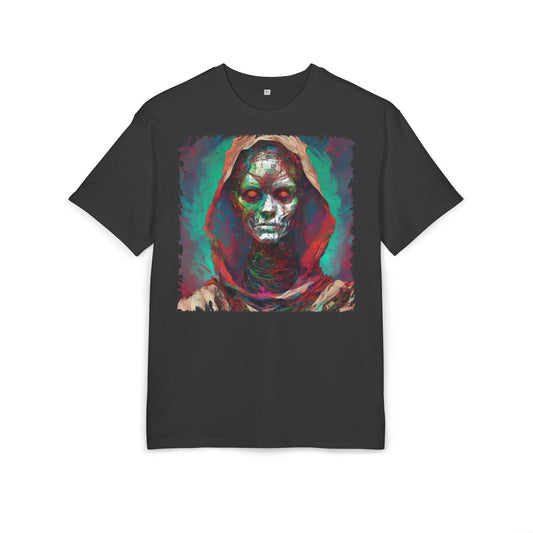Eerie Oversize Tee, Unisex Graphic Shirt for Horror Lovers, Streetwear, Unique Gift for Halloween, Casual Wear, Art Tee