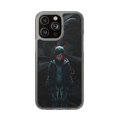 Futuristic Clear Phone Case with Cyberpunk Design - Edgy and Stylish