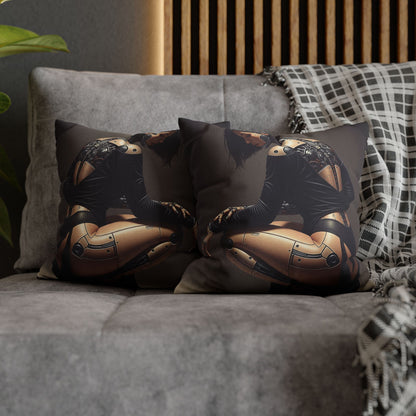Futuristic Robot Art Pillowcase, Decorative Throw Pillow, Modern Home Decor, Gift for Tech Lovers, Cyberpunk Cushion Cover