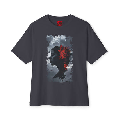 Stylish Oversized Boxy Tee with Artistic Profile Design, Casual Streetwear, Graphic T-shirt, Gift for Art Lovers, Everyday Comfort