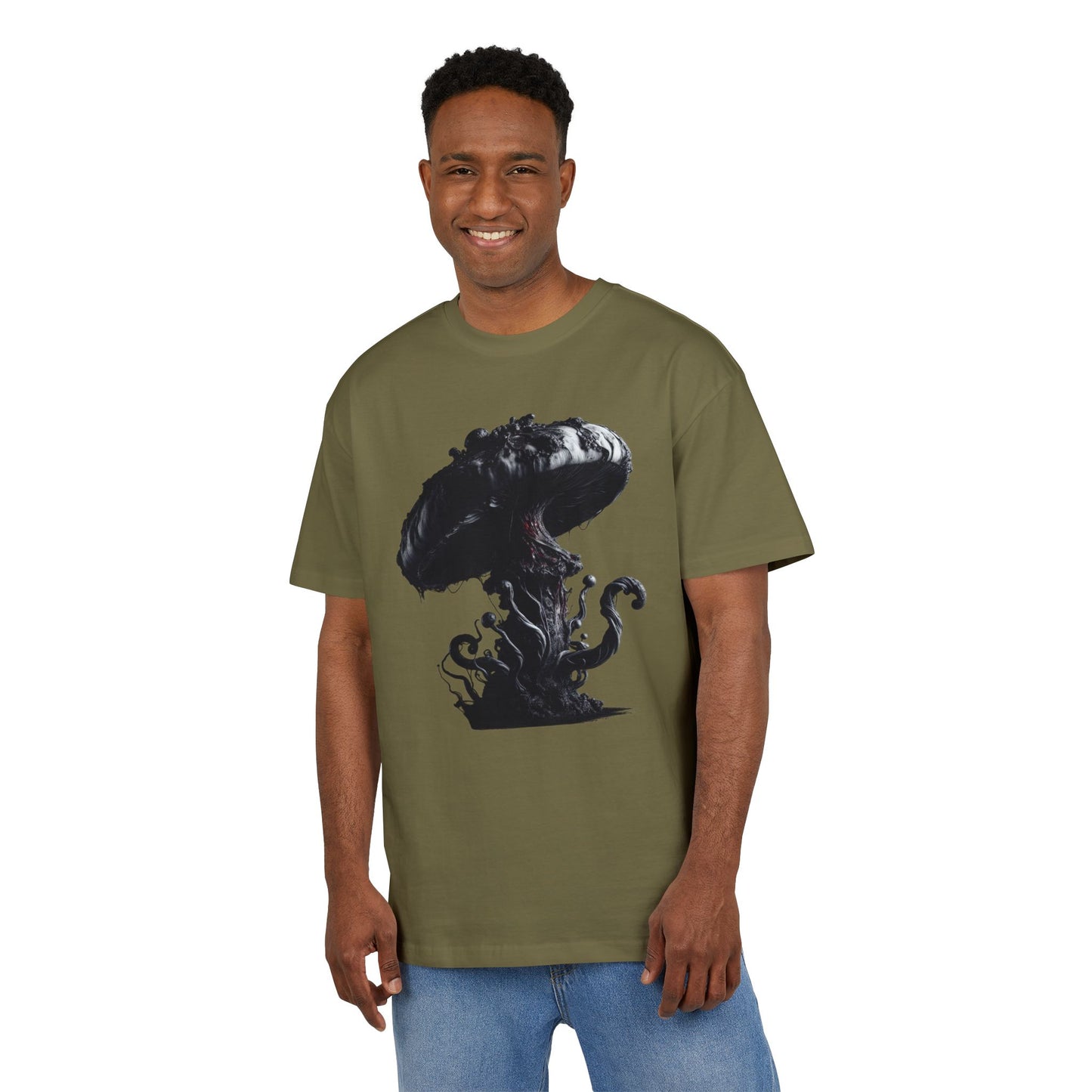 Vintage Mushroom Graphic Unisex Heavy Oversize Tee