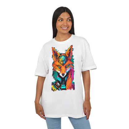 Vibrant Fox Graphic Oversized Tee, Unisex Streetwear Shirt, Unique Gift for Animal Lovers, Casual Wear, Colorful Art Tee