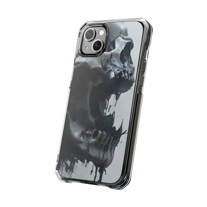 Unique Skull Design Magnetic Clear Impact Cases, Skull Phone Cases, Gothic Accessories, Halloween Gifts, Edgy Mobile Covers