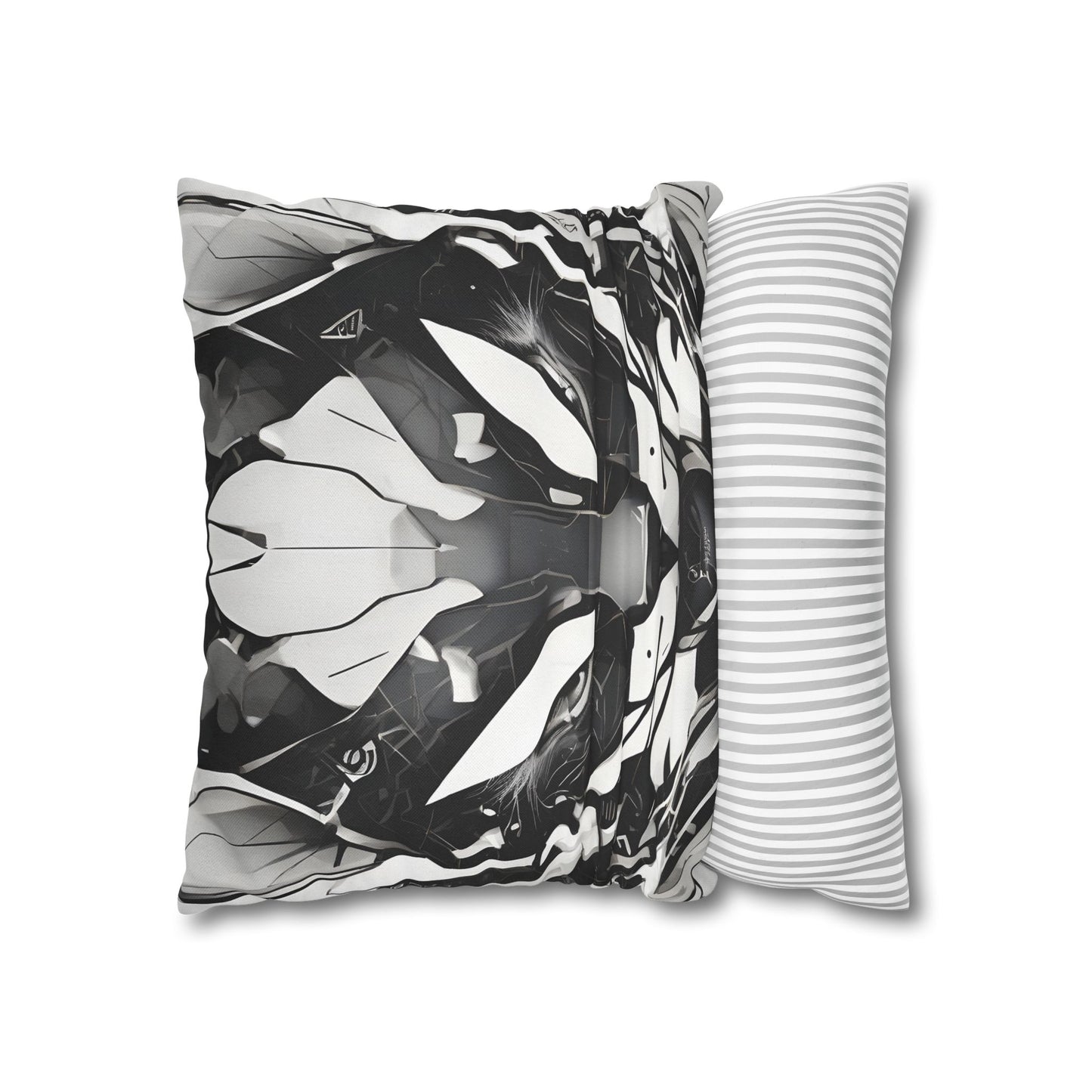 Square Pillowcase with Edgy Cyber Design