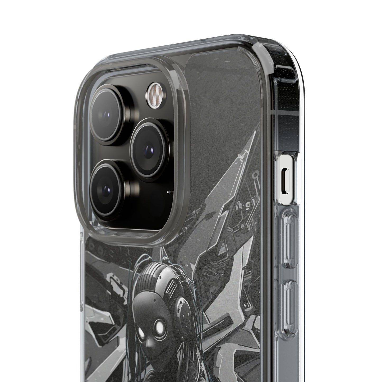 Anime-Inspired Clear Phone Case - Edgy Streetwear Style