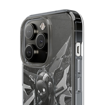Anime-Inspired Clear Phone Case - Edgy Streetwear Style
