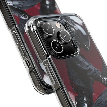 Cyber Design Magnetic Phone Case, Clear Mobile Cover, Gothic Style, Halloween Gift, Celestial Protection Accessory