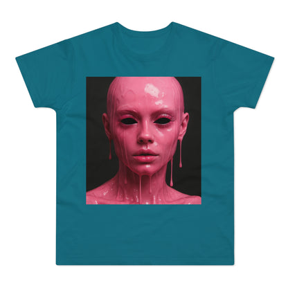 Artistic Pink Melting Face T-Shirt - Trendy Graphic Tee, Unique Gift, Statement Apparel, Festival Wear, Occasional Fashion, Street Style