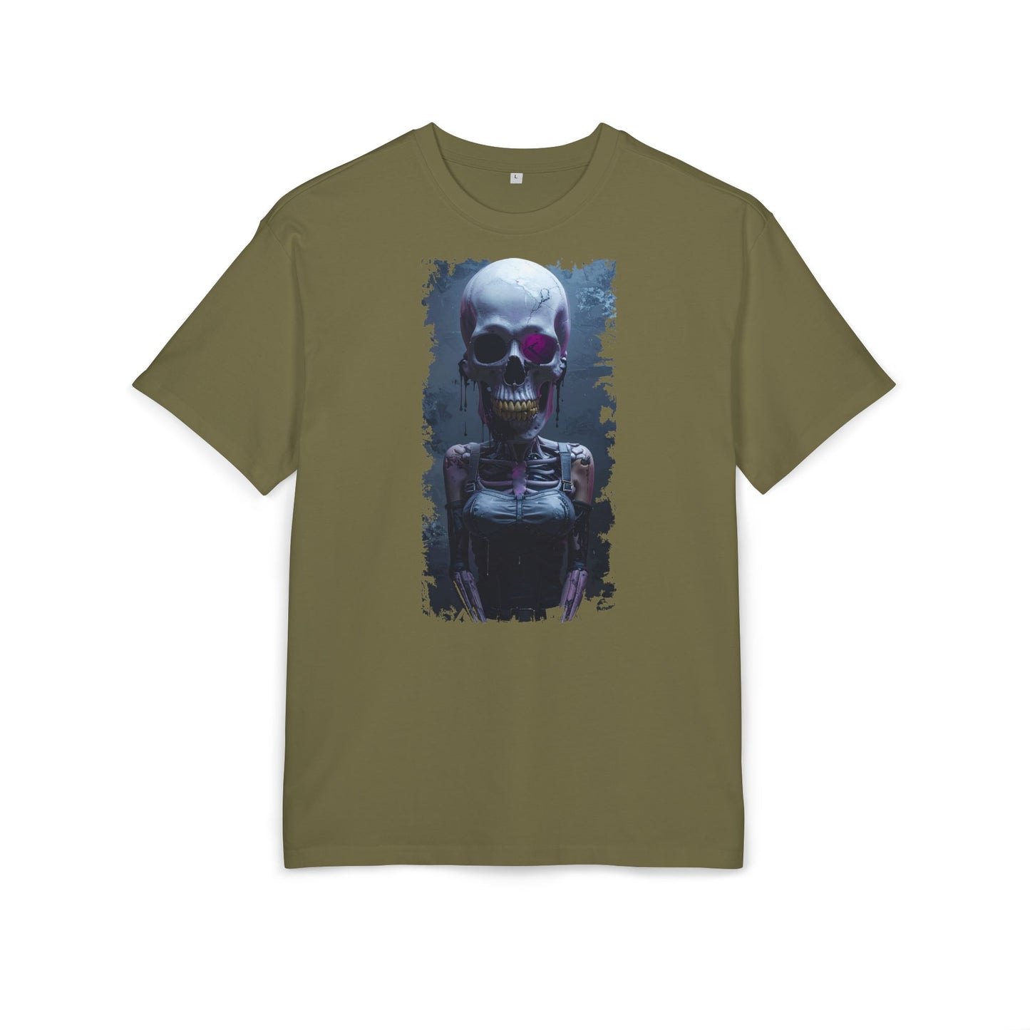 Unisex Heavy Oversize Tee with Skeleton Graphic, Spooky Halloween T-shirt, Casual Graphic Tee, Skeleton Art Shirt, Unisex Halloween Apparel