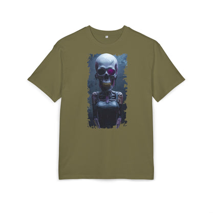 Unisex Heavy Oversize Tee with Skeleton Graphic, Spooky Halloween T-shirt, Casual Graphic Tee, Skeleton Art Shirt, Unisex Halloween Apparel