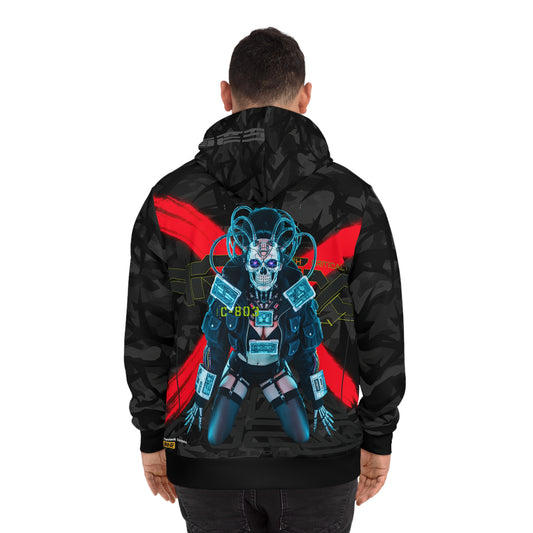 Futuristic Graphic Hoodie, Cyberpunk Apparel, Casual Streetwear, Unisex Fashion, Gift for Tech Lovers