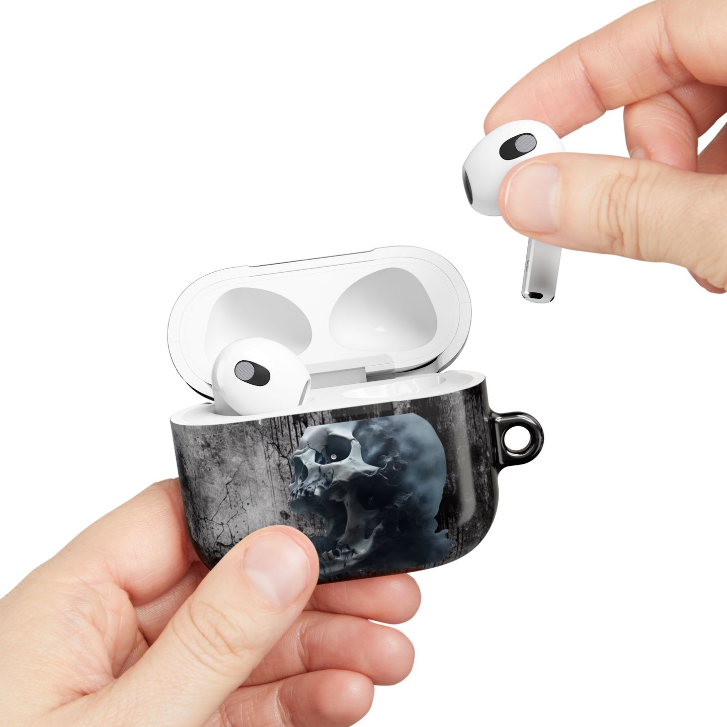 Gothic Skull AirPod Case, Trendy Wireless Earbuds Cover, Perfect Gift for Music Lovers, Halloween Decor, Edgy Aesthetic