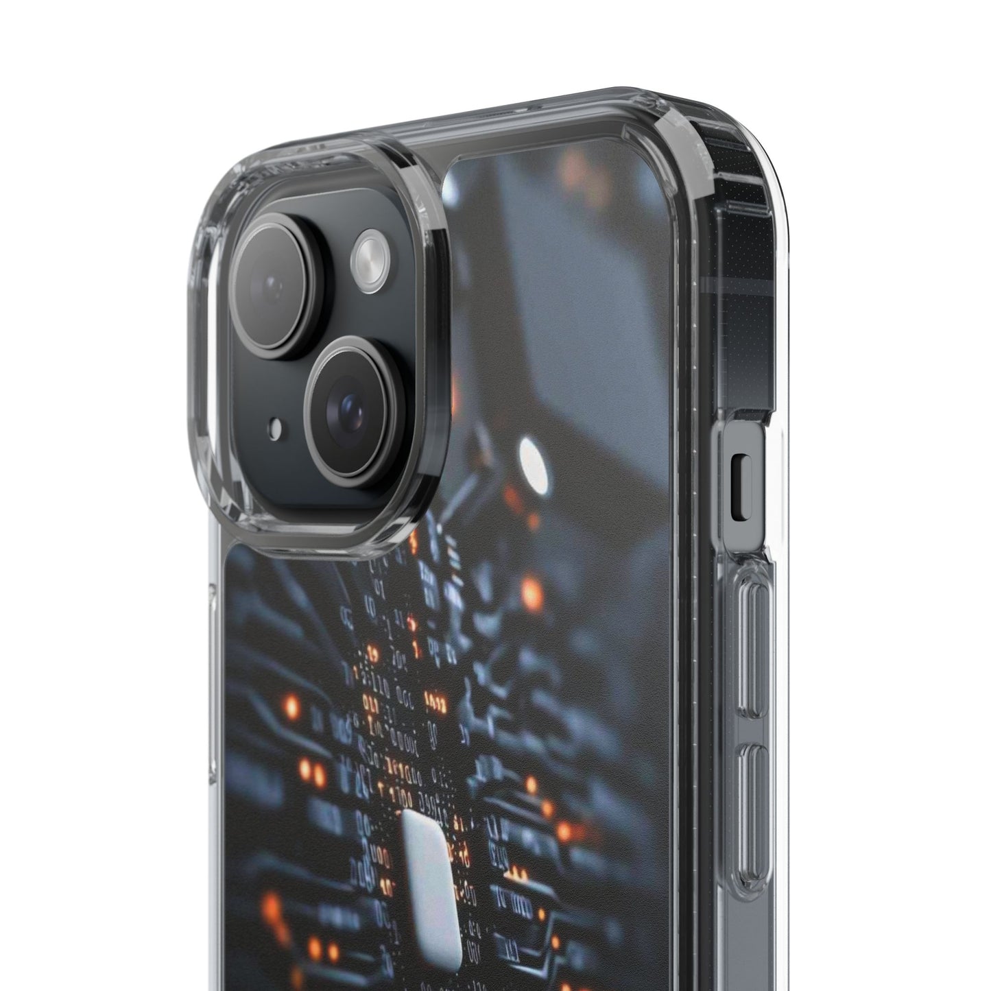 Clear Phone Case with Cyber Print