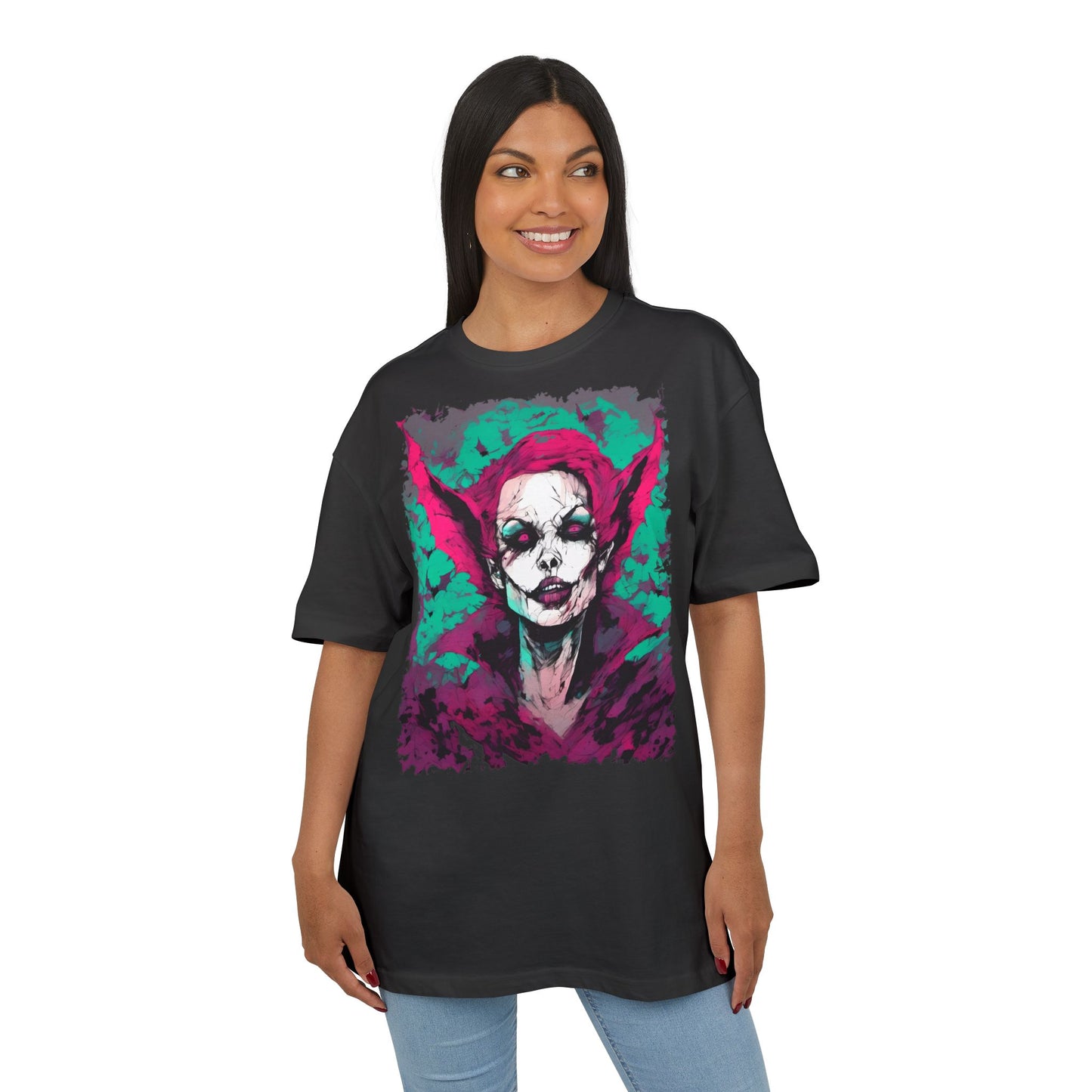 Eerie Portrait Unisex Oversized Tee | Unique Graphic Shirt for Halloween, Gift for Horror Fans, Scary Tee, Alternative Fashion