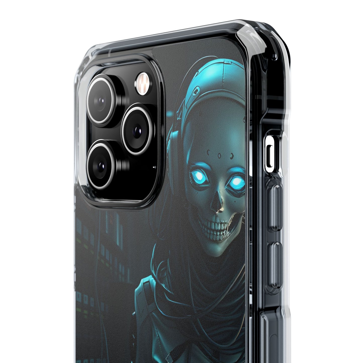Futuristic Robot Phone Case, Magnetic Clear Impact Case, Unique Gift for Tech Lovers, Protective Smartphone Accessory, Cyberpunk Style