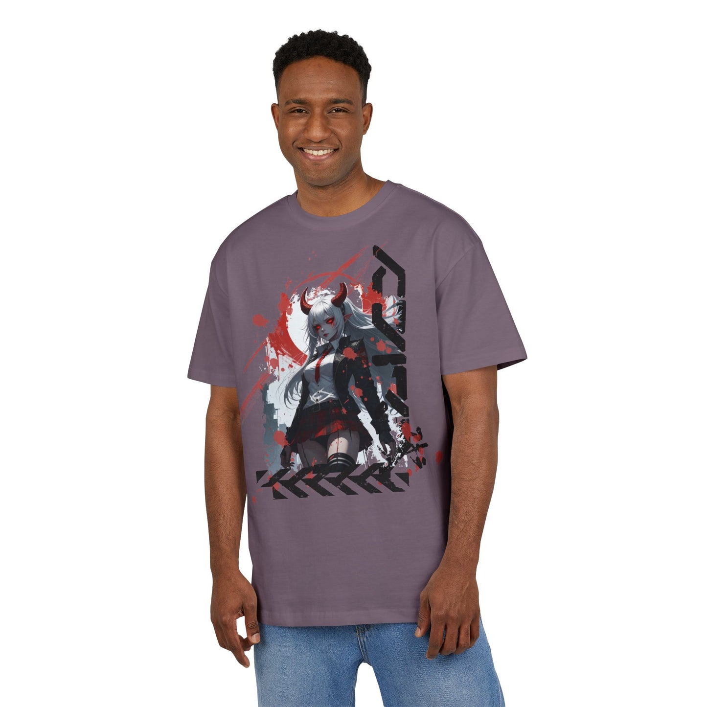 Unique Graphic Loose Fit Tee, Oversized T-Shirt, Streetwear Style, Trendy Casual Wear, Gift for Anime Lovers, Art-Inspired Fashion