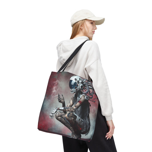 Futuristic Cyborg Tote Bag | Eco-Friendly Carryall for Sci-Fi Lovers, Gift for Tech Enthusiasts, Stylish Everyday Use