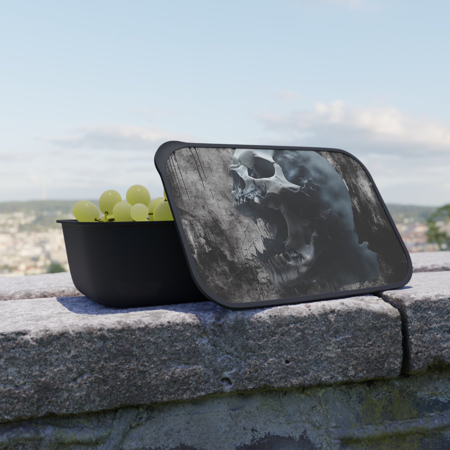 Skull Bento Box | Gothic Lunch Container, Unique Meal Prep Box, Skull Art Food Storage, Edgy Bento for Halloween, Gifting Ideas