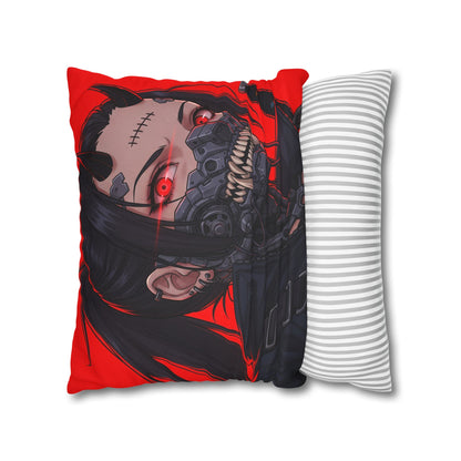Gothic Anime Pillowcase, Decorative Throw Pillow, Cyberpunk Square Cushion, Bedroom Decor, Unique Gift for Fans, Cozy Home Accents