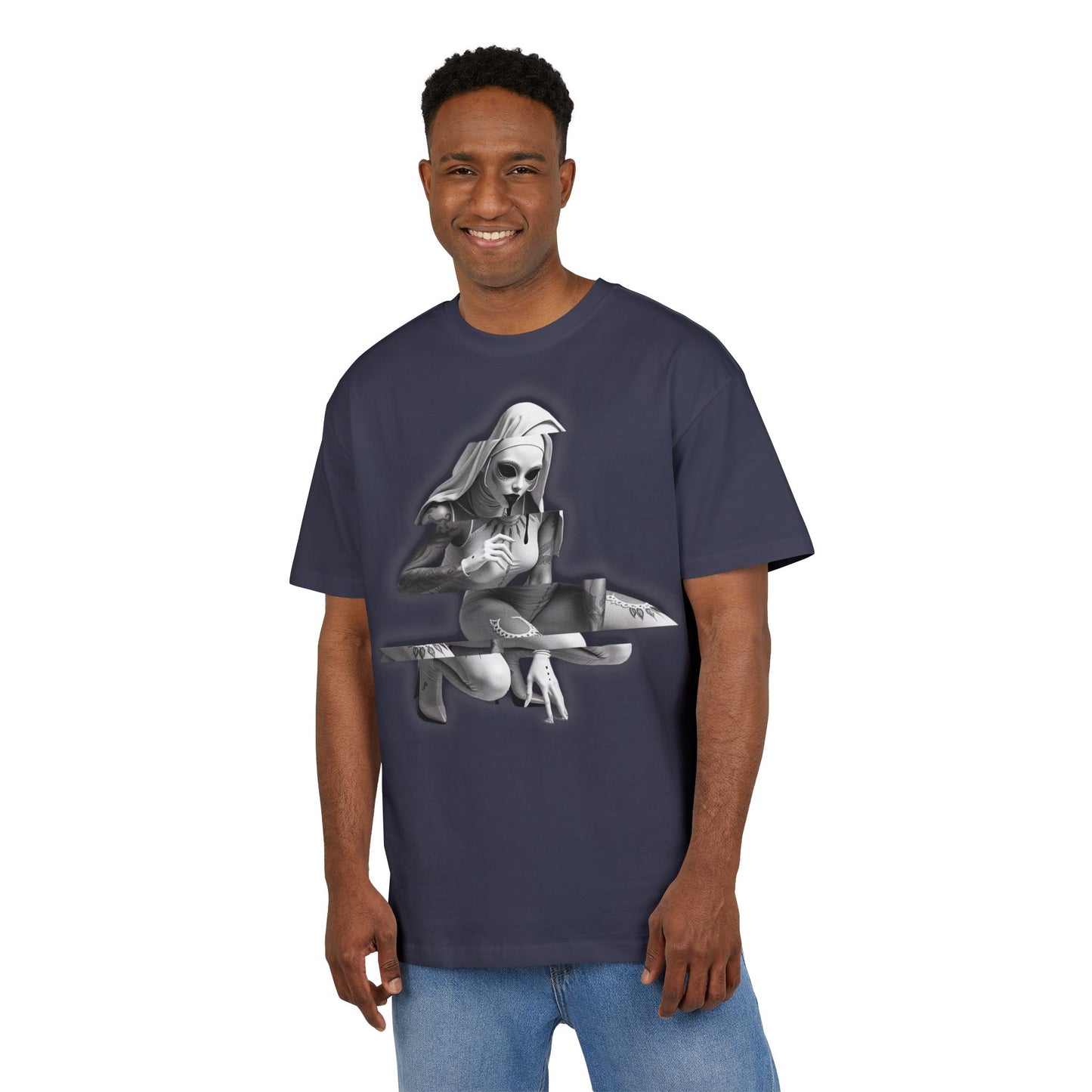 Unisex Heavy Oversize Tee with Horror Design