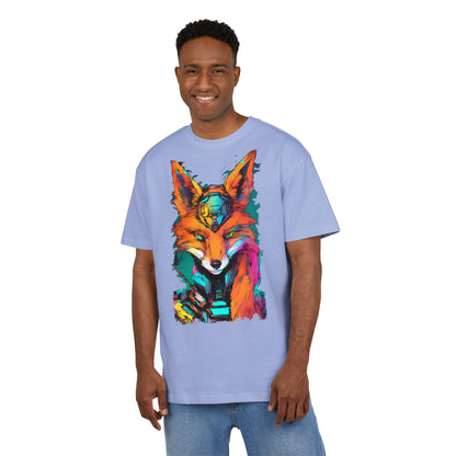 Vibrant Fox Graphic Oversized Tee, Unisex Streetwear Shirt, Unique Gift for Animal Lovers, Casual Wear, Colorful Art Tee