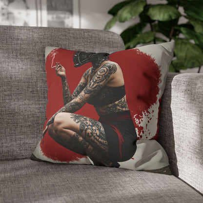 Edgy Tattoo Art Pillowcase | Boho Decor, Home Accent, Gift for Her, Trendy Cushion, Festival Style