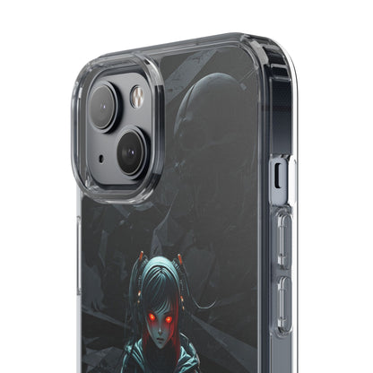 Futuristic Clear Phone Case with Cyberpunk Design - Edgy and Stylish