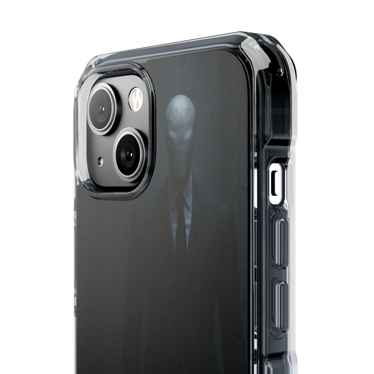 Sleek Phone Case with Minimalist Horror Design of Slenderman, Slim Protective Case, Unique Gift for Horror Lovers, Clear Impact-Resistant Case