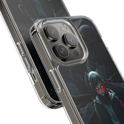 Futuristic Clear Phone Case with Cyberpunk Design - Edgy and Stylish