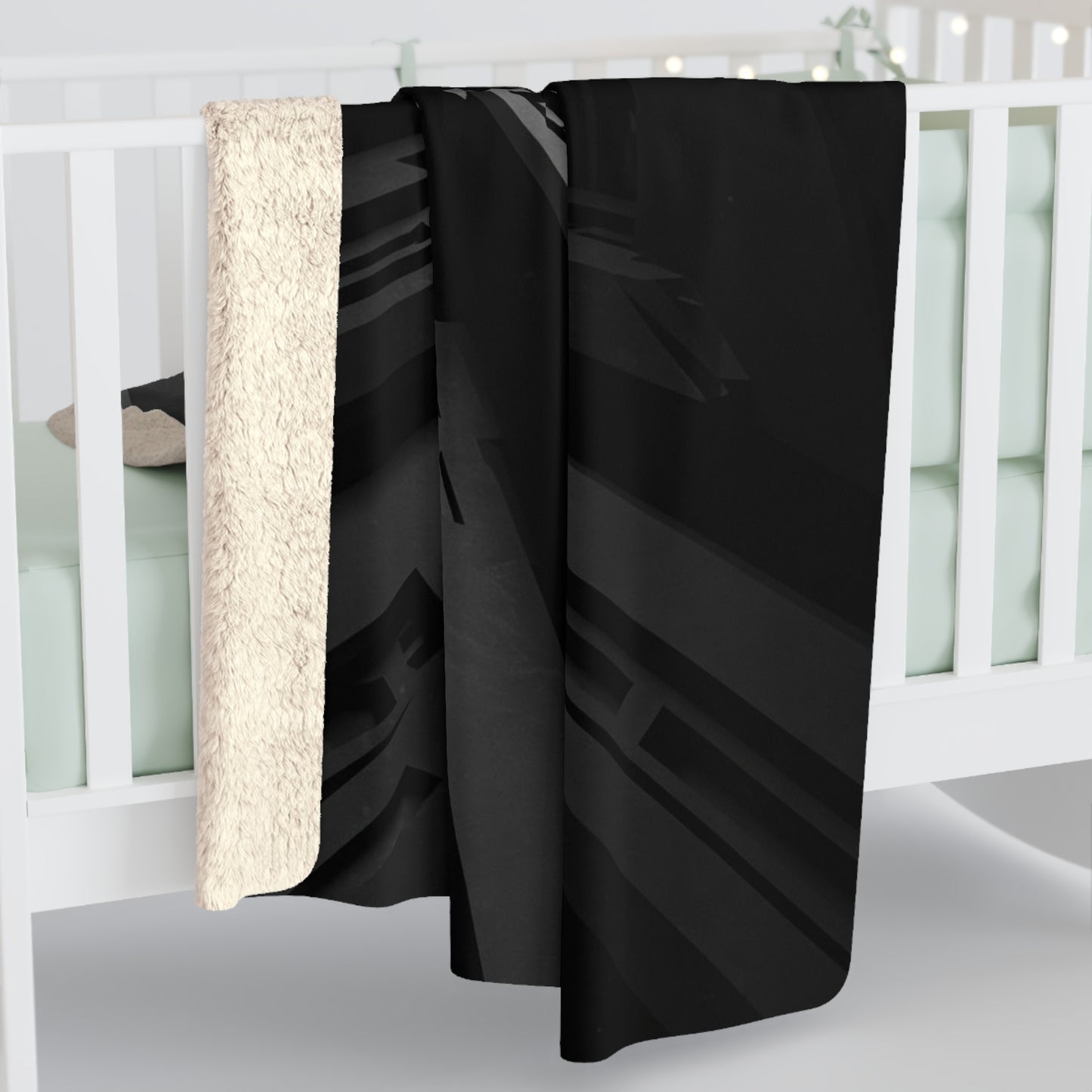 Futuristic Sherpa Fleece Blanket - Cozy Throw for Sci-Fi Lovers