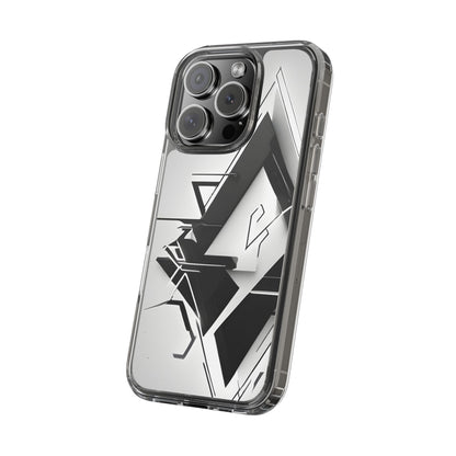 Clear Phone Case with Abstract Edgy Design Print