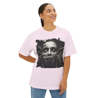 Eerie Spider Graphic Unisex Boxy Tee, Creepy Shirt for Halloween, Casual Wear, Street Fashion, Unique Gift for Spooky Season