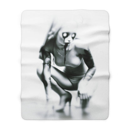 Cozy Sherpa Fleece Blanket - Horror Art Style for Warmth and Comfort