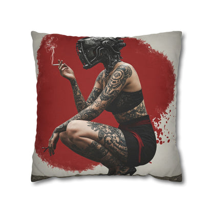 Edgy Tattoo Art Pillowcase | Boho Decor, Home Accent, Gift for Her, Trendy Cushion, Festival Style