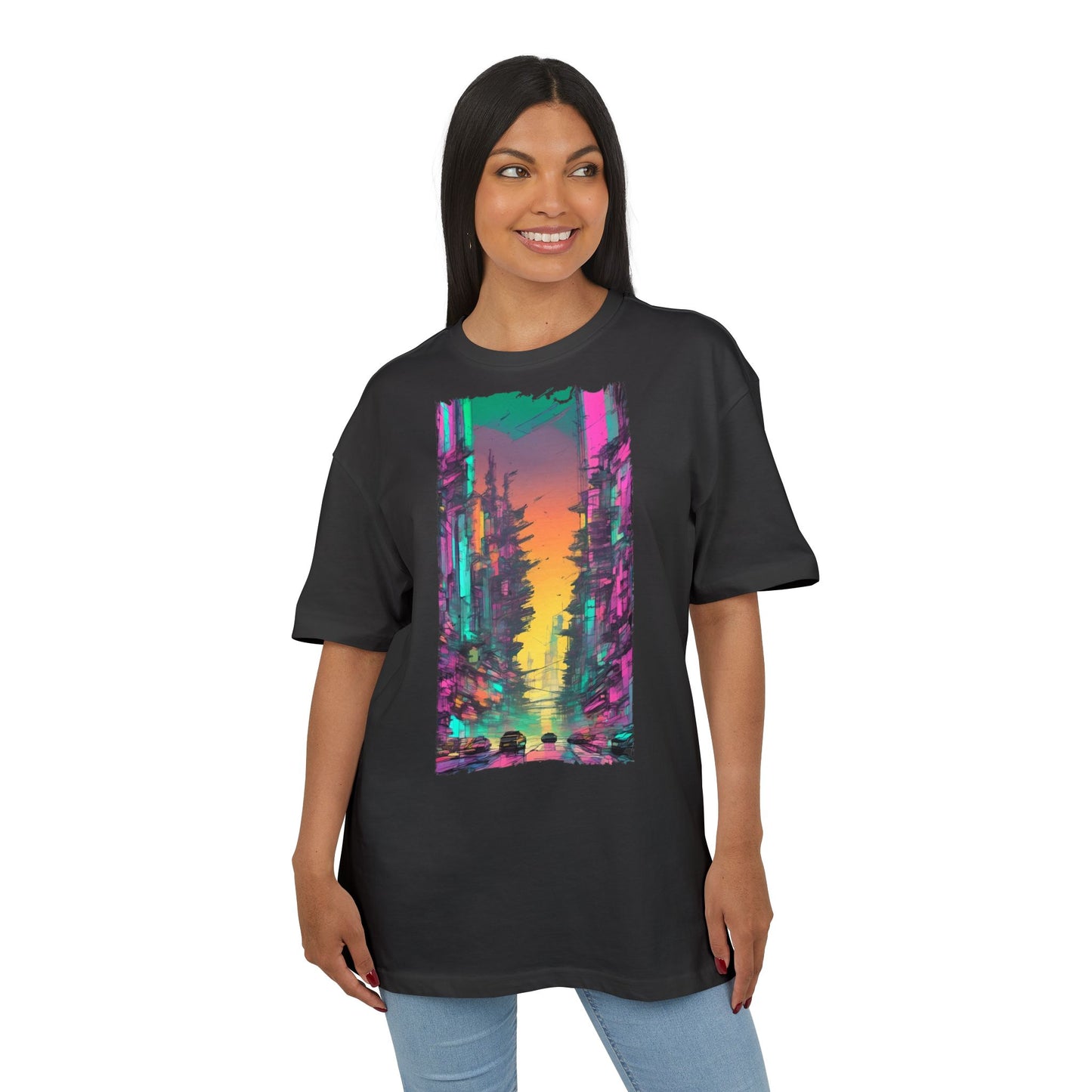 Vibrant Nature Sunset Unisex Oversize Tee, Cozy Graphic Shirt for Nature Lovers, Trendy Casual Wear, Gift for Friends, Summer Fashion
