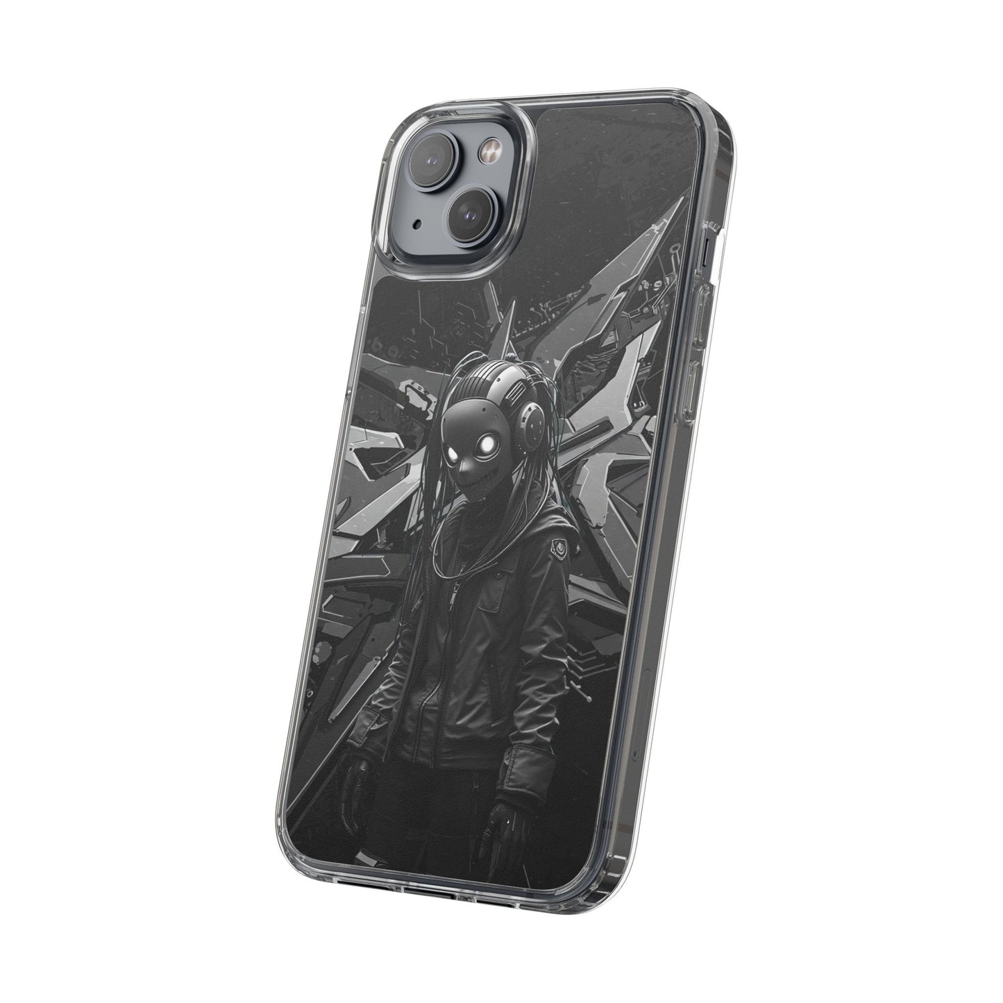 Anime-Inspired Clear Phone Case - Edgy Streetwear Style