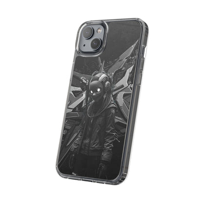 Anime-Inspired Clear Phone Case - Edgy Streetwear Style