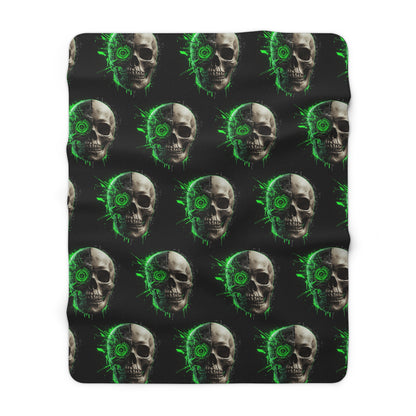 Gothic Skull Sherpa Fleece Blanket - Cozy & Edgy Home Decor