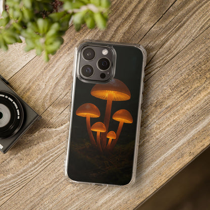 Magnetic Clear Impact Cases, Mushroom Phone Case, Eco-Friendly Phone Cover, Unique Phone Accessories, Gift for Nature Lovers, Artistic