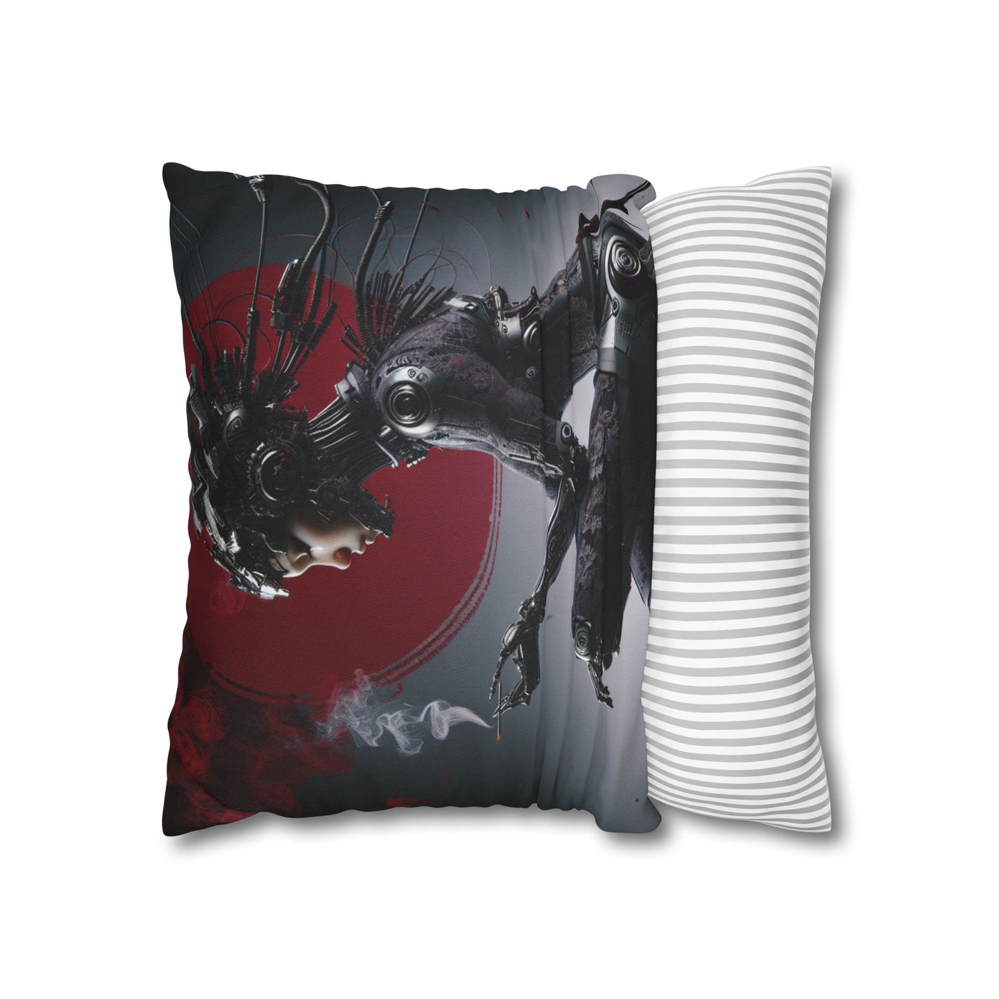 Futuristic Robot Love Pillowcase, Cyberpunk Decor, Gift for Tech Lovers, Modern Home Accent, Unique Housewarming Present