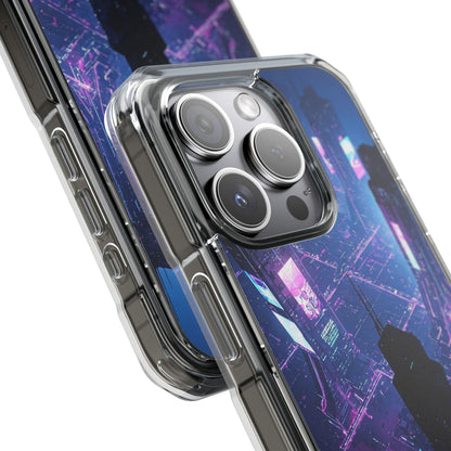 Futuristic Cityscape Phone Case, Customizable Clear Impact Case, Gift for Tech Lovers, Unique Phone Accessory, Aesthetic Cell Phone Cover